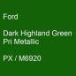 Preview: Ford, Dark Highland Green Pri Metallic, PX / M6920.